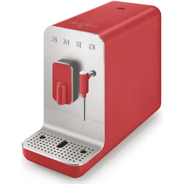 Smeg BCC02 Kaffeevollautomat 50s Style, 1,4 l Wassertank, mit integriertem Mahlwerk und Milchaufschäumdüse, ruby red – Bild 1