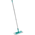 Leifheit rückenschonender Bodenwischer Combi M, reinigungsstarker Wischer mit 2-Faser Mikrofaser Bezug, 140cm Stahlstiel mit praktischem 360° Gelenk, Wischbreite 34cm mit Click-System