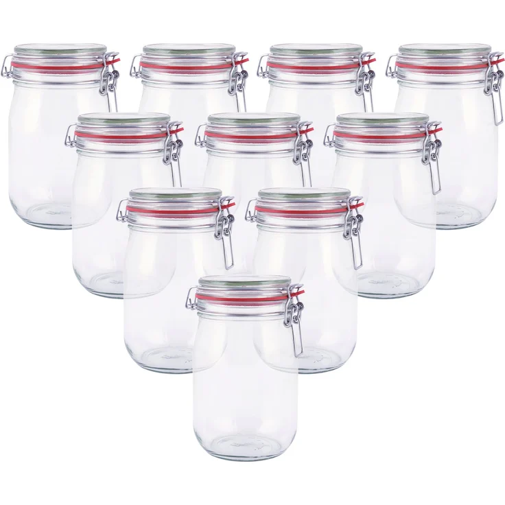 pajoma Drahtbügelglas, 10x 1000 ml Fassungsvermögen inkl. Gummidichtung hergestellt in Deutschland – Bild 1