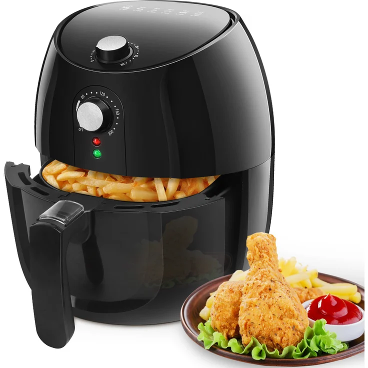 Aigostar Hayden 30PYC Heißluftfritteuse, 3.5 Liter Fassungsvermögen, 1500 Watt, ohne Öl, schwarz, Kunststoff – Bild 1