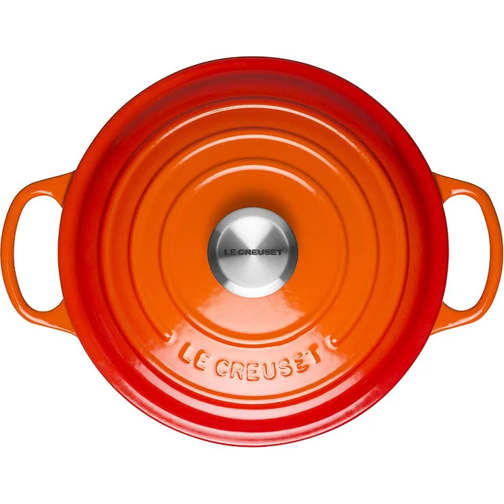 Le Creuset Signature Gusseisen-Bräter mit Deckel, Durchmesser 26 cm, Rund, Für alle Herdarten und Induktion geeignet, Volumen: 5,3 l, Ofenrot – Bild 2