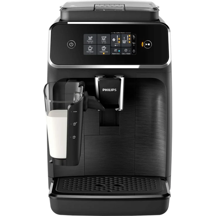 Philips 2200 Serie EP2230/10 LatteGo Kaffeevollautomat, integriertes Kegelmahlwerk, OneTouch-Funktion, schwarz, mit Milchsystem – Bild 1
