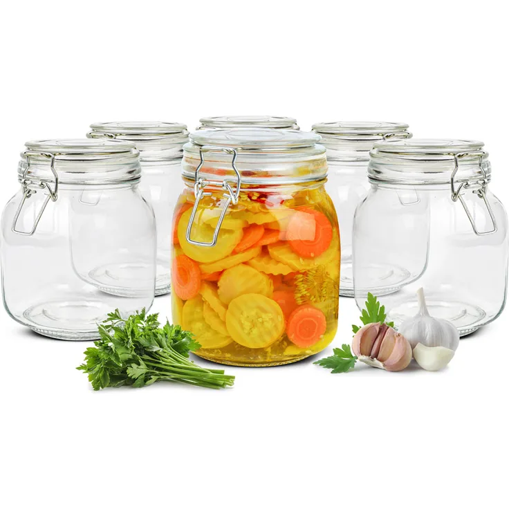 Einmachglas 1000ml Bügelverschluss Einmachgläser Vorratsglas Vorratsdose 6 Stück