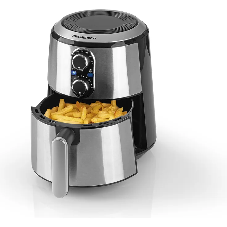 GOURMETmaxx Heißluft-Fritteuse - 2,7l - 1500W - Edelstahl-schwarz