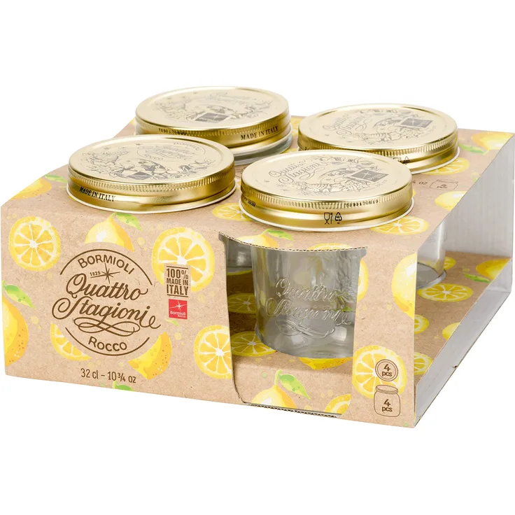 Bormioli 354756-CBA Quattro STAGIONI-32 cl, luftdicht, transparent, 4 Stück