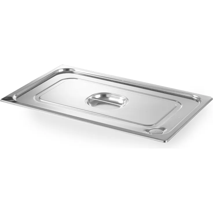 Hendi Gastronorm Deckel, für Gastronormbehälter, Temperaturbeständig von -40° bis 300°C, Silikonrand, Heissluftöfen-Chafing Dishes-Bain Marie, Stapelbar, GN 1-2, 265x325mm, Edelstahl 18-10