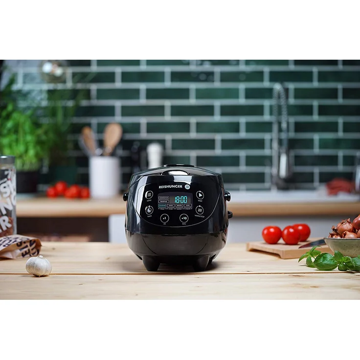 Reishunger Digitaler Mini Reiskocher 542-MDRK-B, 350W, 0,6L Fassungsvermögen, Innentopf mit Keramikbeschichtung  – Bild 2