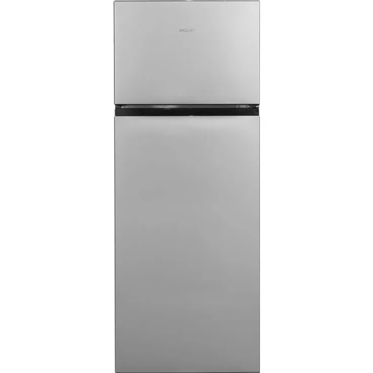 Exquisit KGC270-45-010E Kühl-Gefrierkombination, freistehend, silber, LED, Breite 55 cm