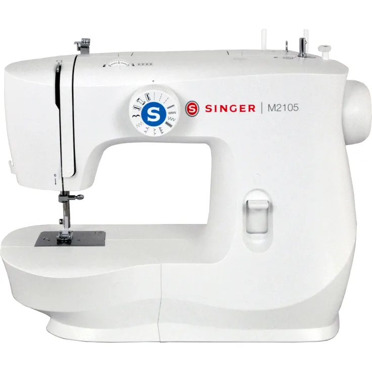 VSM Singer M 2105 Metallgehäuse 8 Stiche Knopfloch Leichtgewicht Nähmaschine, weiß
