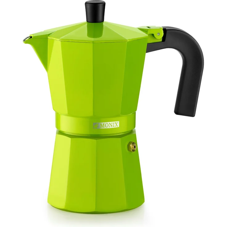 Monix Lima Italienische Espressomaschine, Kapazität für 3 Tassen, Aluminium, grün, 9 cm. – Bild 1