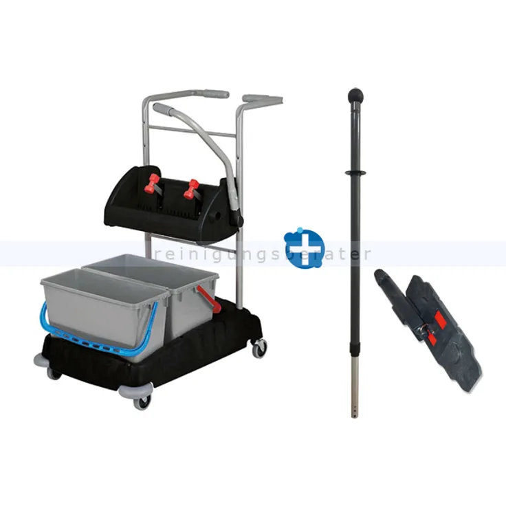Numatic ProCar 1G Reinigungswagen mit Mopphalter, Telestiel professioneller Reinigungswagen inkl. Mopp Set MSG-0