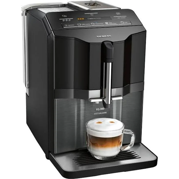 Siemens TI355F09DE EQ.300 extraKlasse Kaffeevollautomat mit integriertem Mahlwerk, iAroma System, coffeeDirect-Display, schwarz – Bild 1