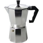 Home Mokita Kaffeemaschine, Aluminium, Silber-Schwarz, 12 Tassen