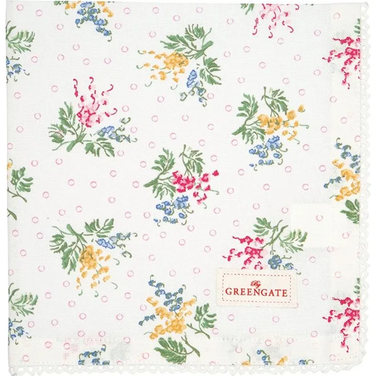 Greengate Serviette 40x40 cm mit Borte Mira white
