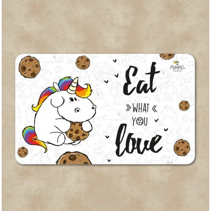 Frühstücksbrettchen “Eat what you love” – Pummeleinhorn