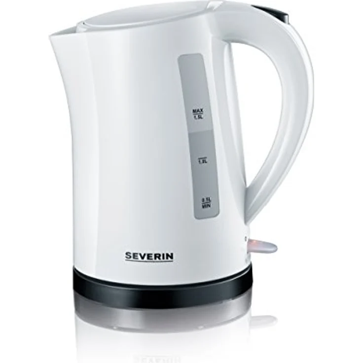 SEVERIN Wasserkocher, 1,5 L, ca. 2.200 W, WK 3494, Weiß-Schwarz – Bild 1