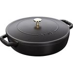 Staub Bräter mit Chistera, Induktionsgeeignet, Gusseisen, Schwarz, 24 cm, 1 Einheiten