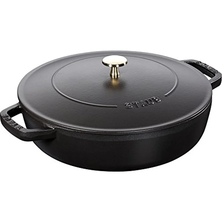 Staub Bräter mit Chistera, Induktionsgeeignet, Gusseisen, Schwarz, 24 cm, 1 Einheiten – Bild 1