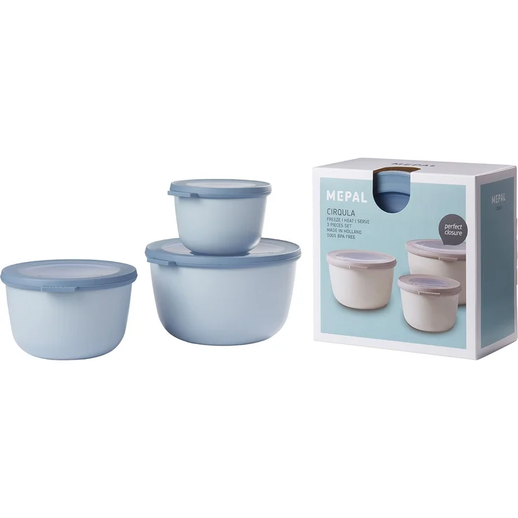 Mepal 500+1000+2000 Blue cirqula Set 3 dlg, Plastik, Nordic Blau, 19.2 x 12 cm – Bild 1