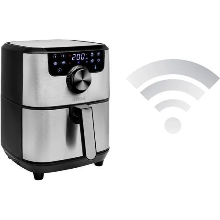 Princess Smart Heißluftfritteuse 182037 - mit digitalem Display, App-bedienbar iOS und Android, Warmhaltefunktion, 4,5L Fassungsvermögen, Edelstahlausführung, 1500 Watt – Bild 3