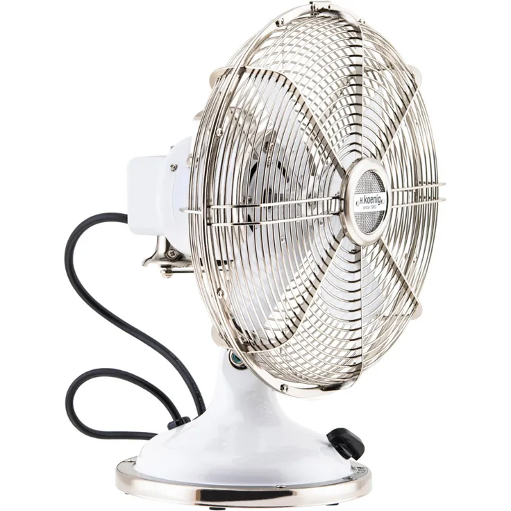 H.Koenig JOE50 Tischventilator - Retro-Design - Metall - weiß
