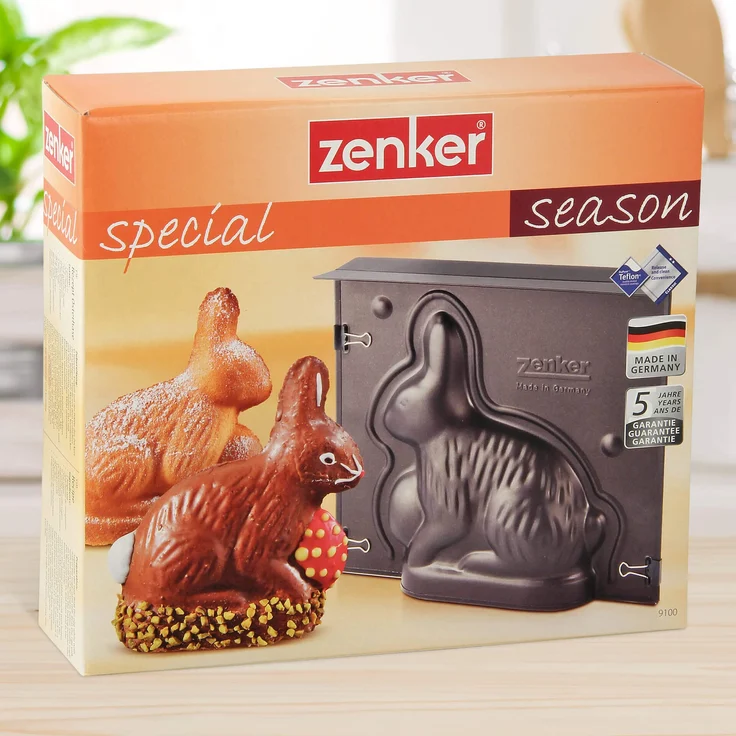Zenker Hasen Backform, Hasenform mit Antihaftbeschichtung für Ostern, Osterhasen-Backform (Kuchenform: ca.190x215x60 mm), Menge: 1 Stück Osterbackform – Bild 3