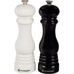 Le Creuset Mühlenset, Salz- und Pfeffermühle, ABS-Kunststoff, Je 6 x 6 x 20,8 cm, Keramik-Mahlwerk, Schwarz-Weiß