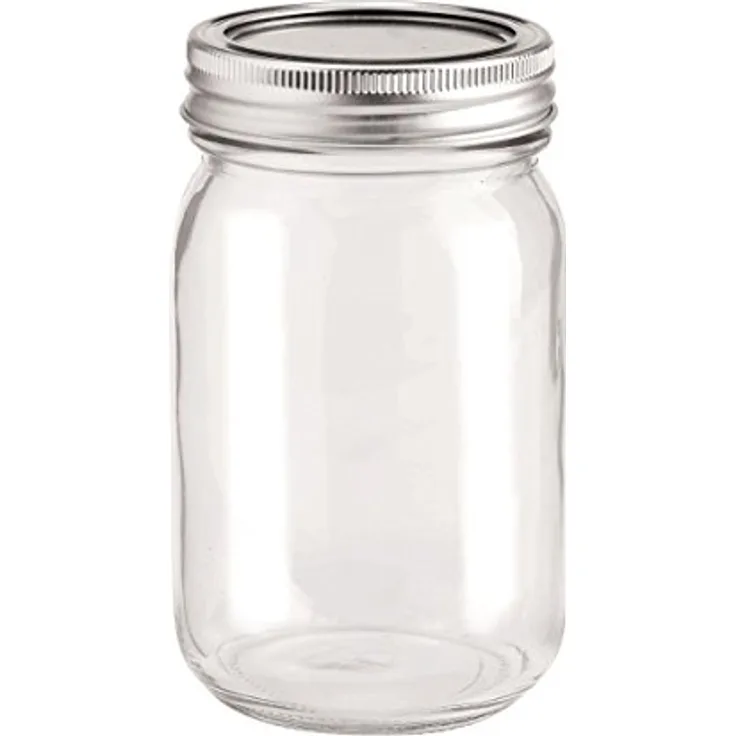 GLOREX Glas mit 2-Tlg Deckel, Transparent, 6.5 x 6.5 x 13.5 cm