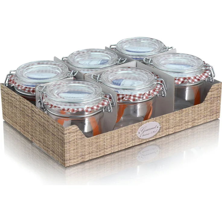 BSCA 582718 Einmachglas, 340 ml, transparent, 6 Stück