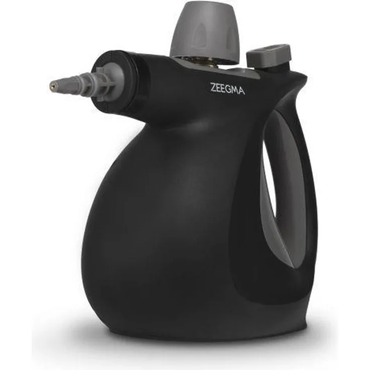 ZEEGMA DRADEN Tragbarer Dampfreiniger 0,35 l Schwarz 1000 W, einsatzbereit in 25 Sekunden, 7 verschiedene Aufsätze, 2 Wasserfilter, 5m Kabellänge