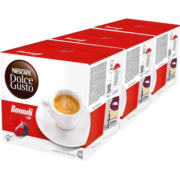 Nescafé Dolce Gusto Espresso Buondi, Bondi, Kaffee, Kaffeekapsel, 3er Pack, 3 x 16 Kapseln