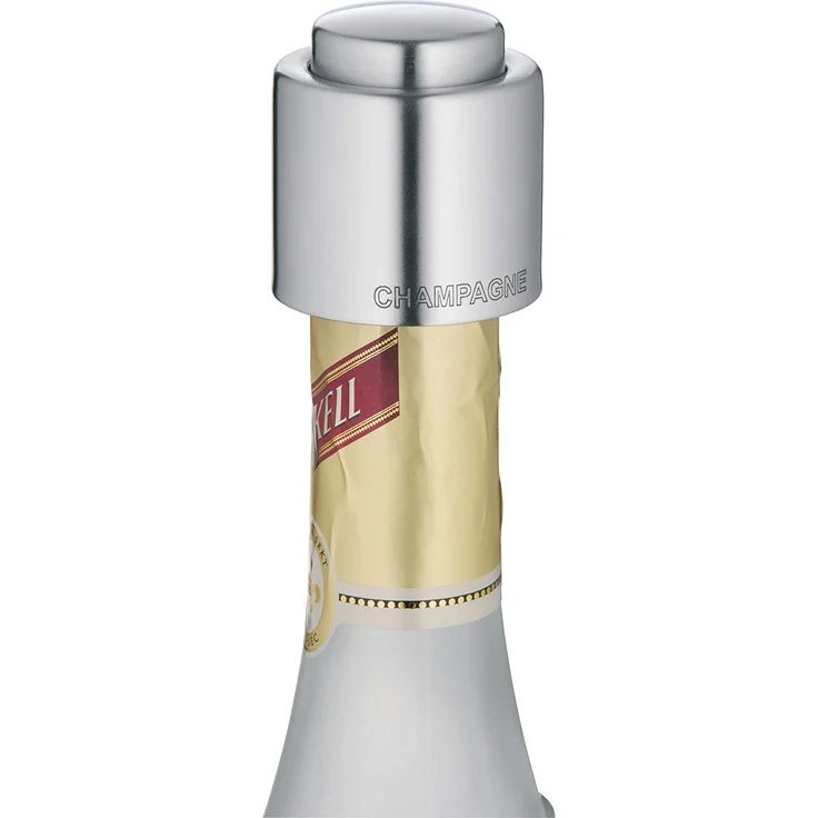 WMF Clever&More Sekt--Flaschenverschluss, Champagne, Cromargan Edelstahl mattiert, H 4,7cm, Ø 4 cm – Bild 2