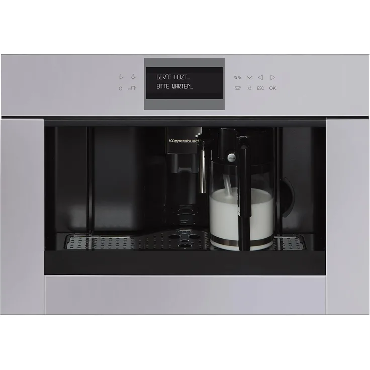 Küppersbusch CKV6550.0 grau Einbau-Kaffeevollautomat, Textdisplay, Touchsensoren, Nischenmaße: 56 x 45 x 55 cm, mit Milchsystem und integriertem Mahlwerk
