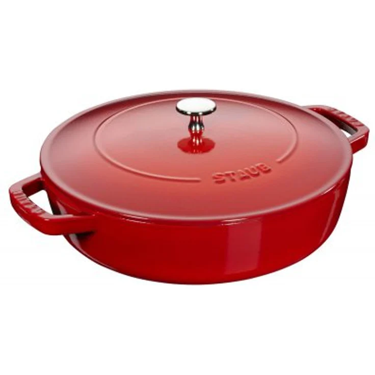 Staub Bräter mit Chistera, Induktionsgeeignet, Gusseisen, Kirschrot, 28 cm, 1 Einheiten – Bild 1