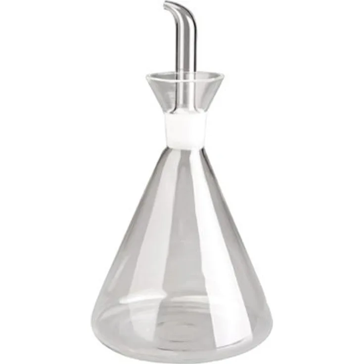 IBILI Speiseölflasche 250 ml aus Glas-Edelstahl, transparent-Silber, 0.28L