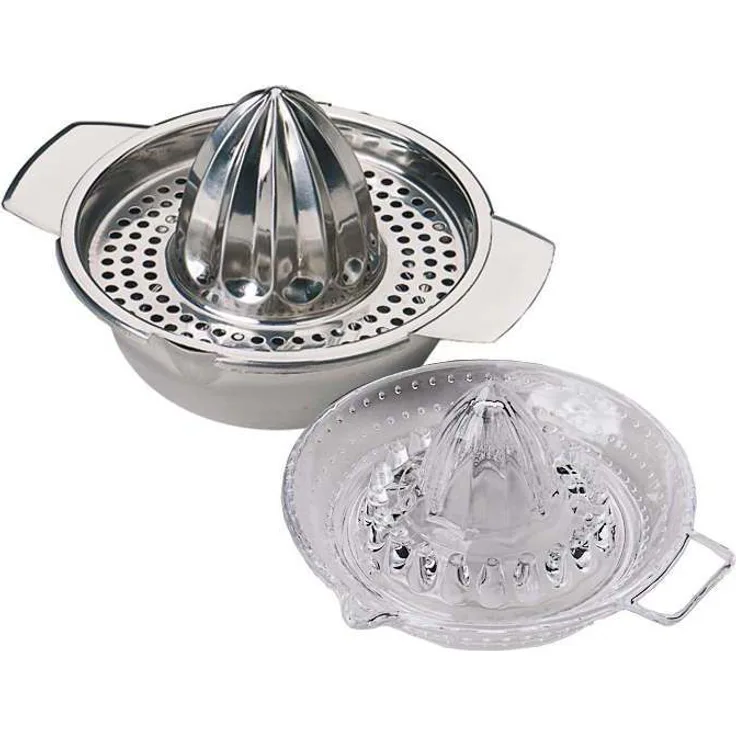 STAR Zitronen- und Orangenpresse Edelstahl 13 cm, mit Auffangbehälter