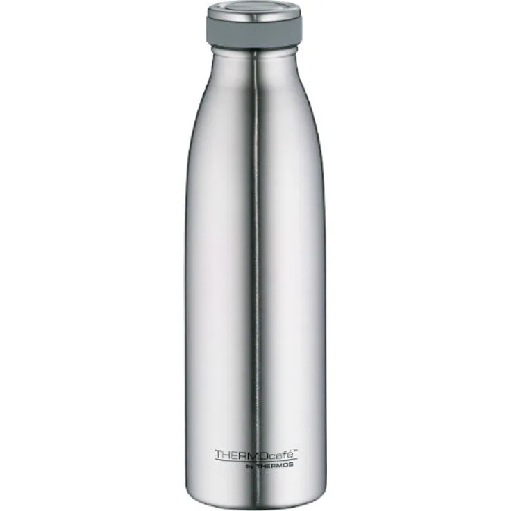 ThermoCafé by THERMOS 4067.205.050 Thermosflasche TC Bottle, Edelstahl mattiert 0,5 Liter, 12 Stunden heiß, 24 Stunden kalt, BPA-Free