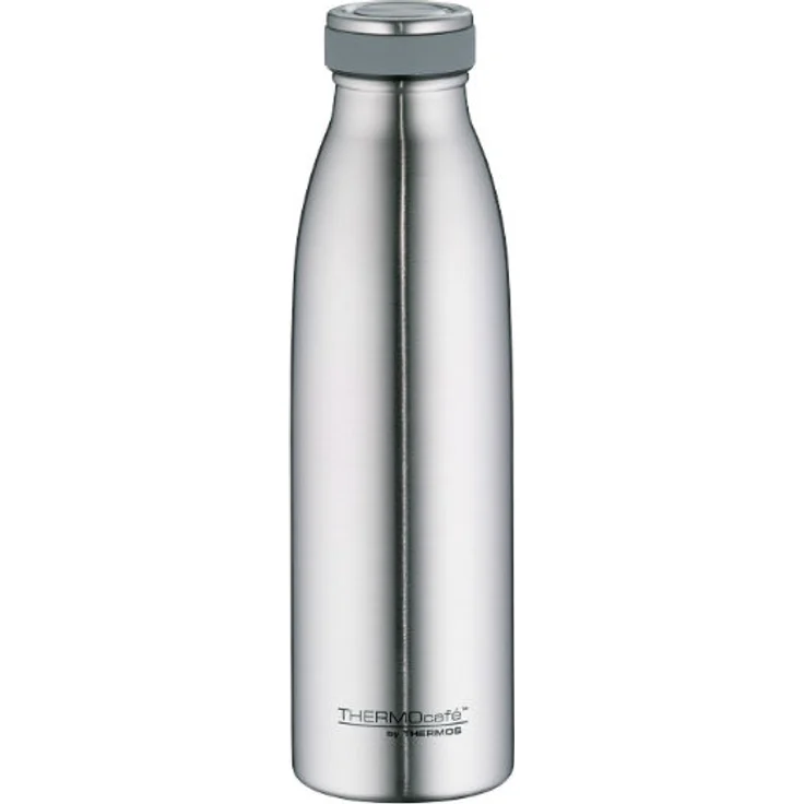 ThermoCafé by THERMOS 4067.205.050 Thermosflasche TC Bottle, Edelstahl mattiert 0,5 Liter, 12 Stunden heiß, 24 Stunden kalt, BPA-Free