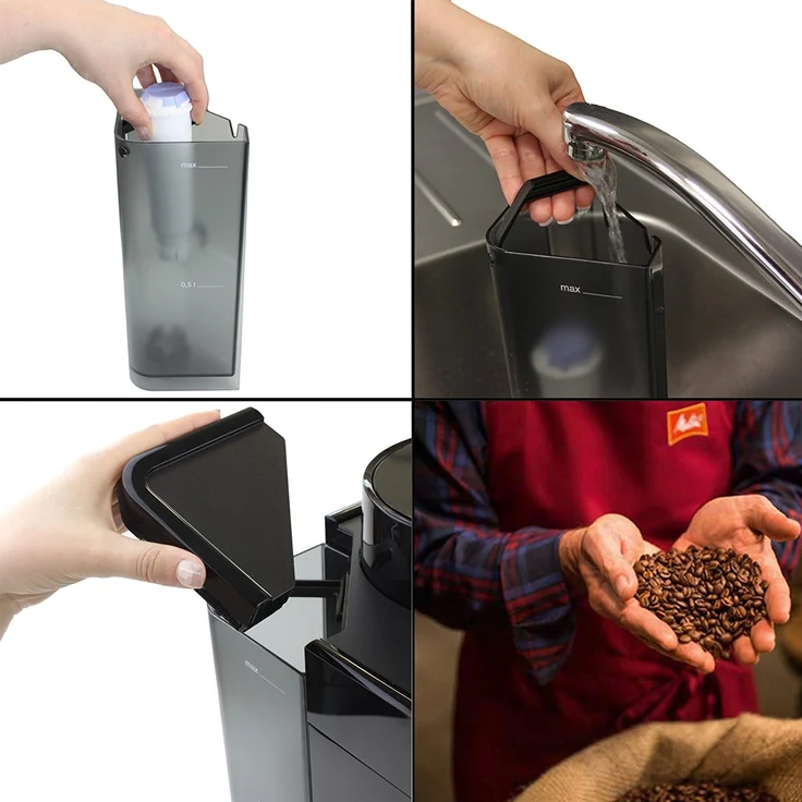 Melitta Caffeo Passione OT F531-102, Kaffeevollautomat mit Milchsystem und integriertem Mahlwerk, One Touch Funktion, Schwarz – Bild 5