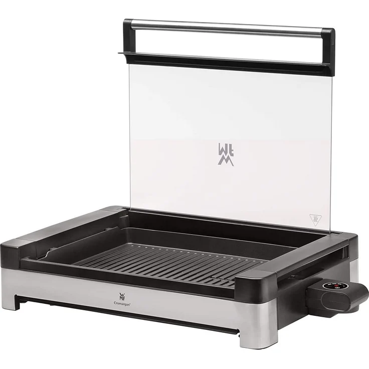 WMF Lono Elektro Tischgrill mit Glasdeckel, beschichtete Grillplatte, 2200 Watt, edelstahl matt – Bild 1