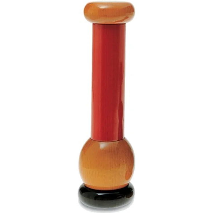 Alessi MP0210 Pfeffermühle aus Buchenholz, Holz, schwarz-rot-gelb, 18 x 9 x 12,5 cm, Einheiten, 1.0 – Bild 1