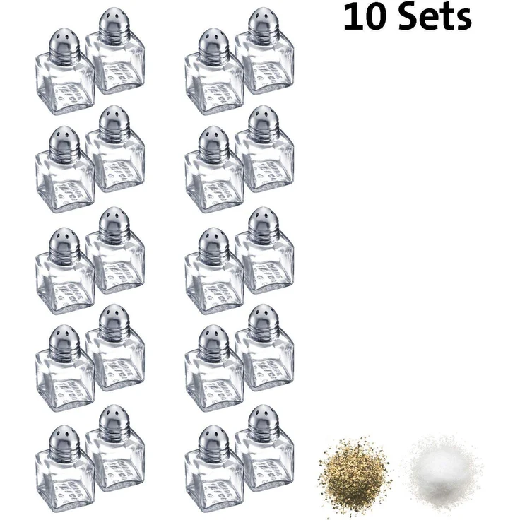 Westmark Mini-Gewürzstreuer-Set, 20 Stück, 2-tlg., Fassungsvermögen: je 10 ml, Rostfreier Edelstahl-Glas, Silber-Transparent, 630722E2