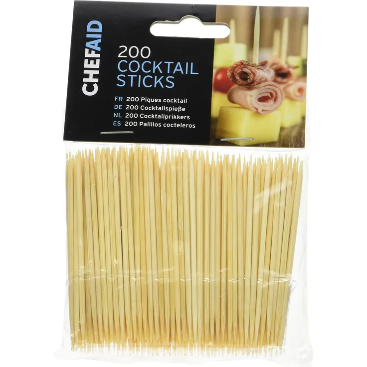 Chef Aid 200 X Bamboo Cocktail Sticks Parties & Buffets Chef Aid Brand New Fast Post