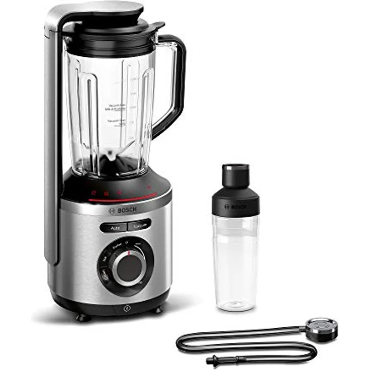 BOSCH MMBV621M VitaMaxx Vakuum-Standmixer (starke Mixleistung, Automatik-Funktion Vakuum+Mixen, Eis-Crusher, To-Go-Flasche, 1.000 Watt) silber – Bild 1