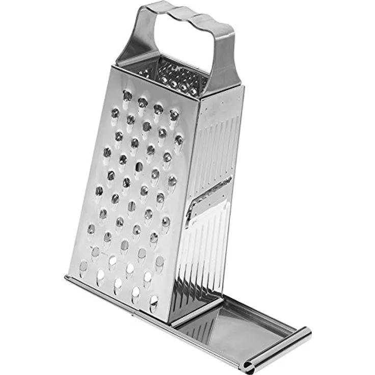 Westmark Vierkantreibe mit Schiebeverschluss, 4 Schneid--Reibeflächen, Höhe: 26,4 cm, Rostfreier Edelstahl, Quattro, Silber, 11382270