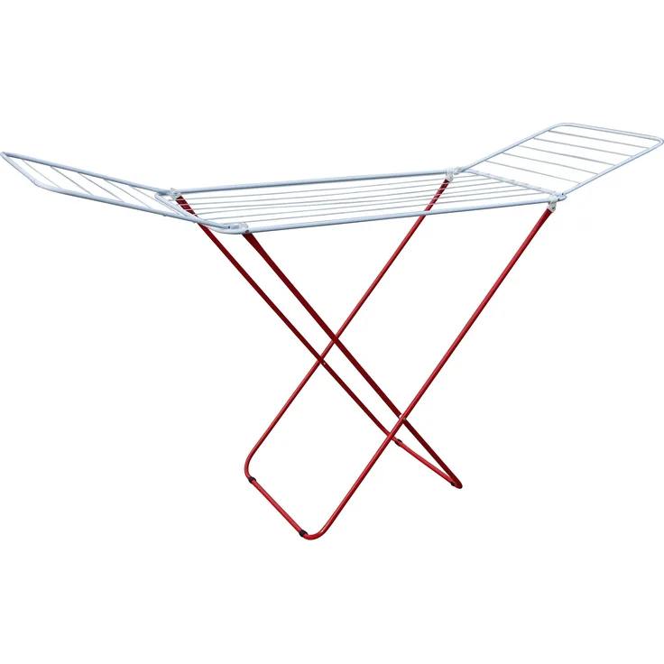 MSV Flügelwäscheständer 180x50x108cm 18m aus Stahl in rot-weiß, 180x108x50 cm