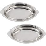 20 oz. (Ounce) Stainless Steel Oval Au Gratin Serving Dish Pan Platter - Set of 2 by Update International