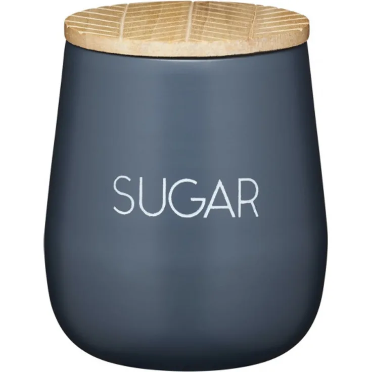 KitchenCraft Zuckerdose 15 x 12,5 cm Holz-Stahl grau-natürlich