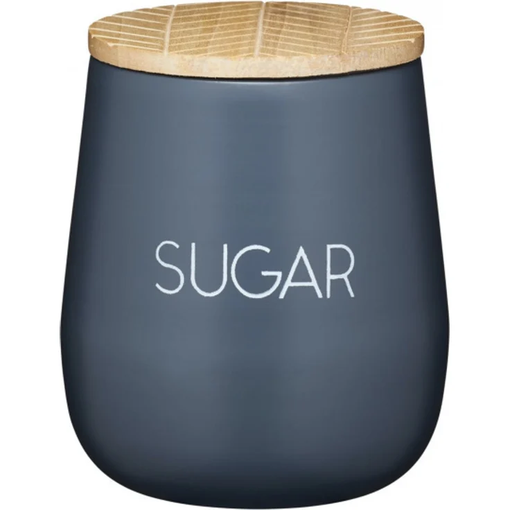 KitchenCraft Zuckerdose 15 x 12,5 cm Holz-Stahl grau-natürlich