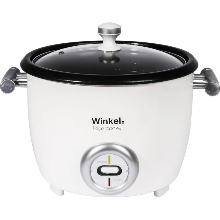 Winkel SAH18 Reiskocher / 1,8 L / Antihaftbeschichtung / Glasdeckel / weiss